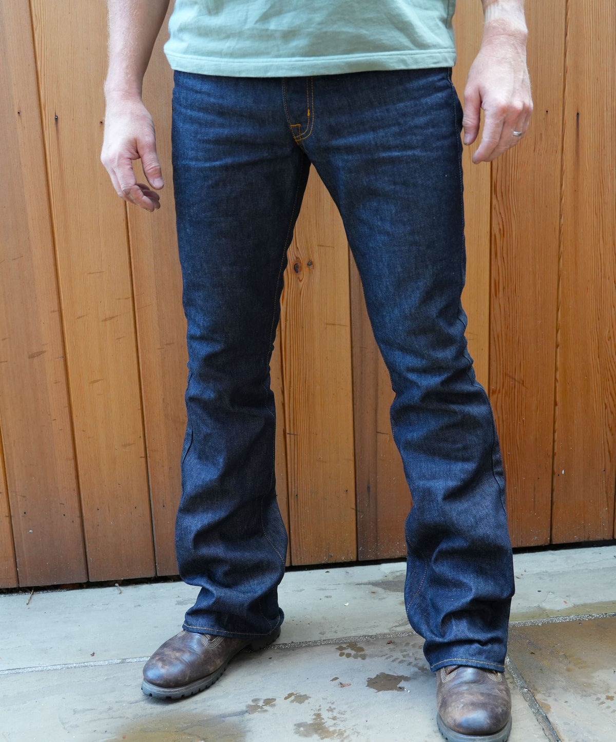 Kamikaze Attack “Boots Zero” 14oz Indigo Bootcut Jeans – One-Wash
