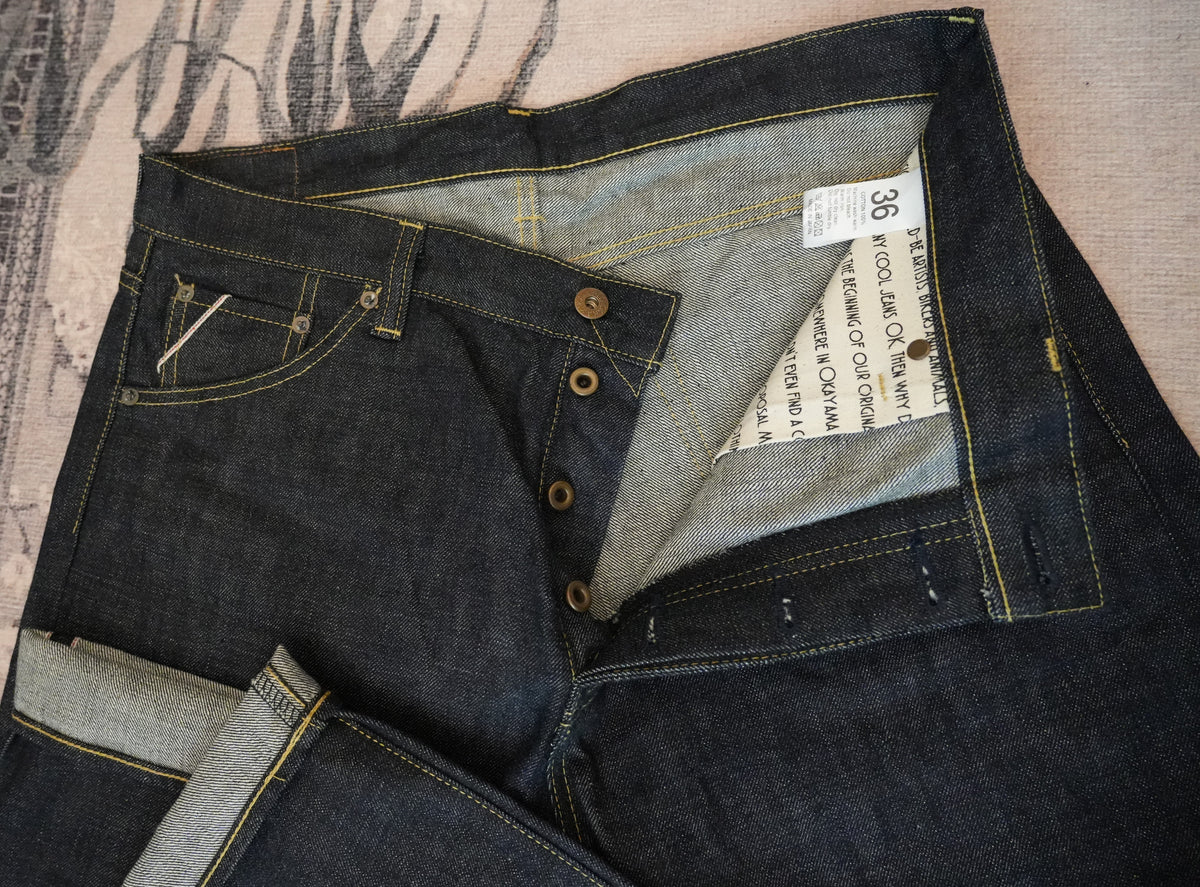 Kamikaze Attack “Mach Kamikaze” 14.21oz Zimbabwe Cotton Selvedge Jeans – Slim Straight, One-Wash