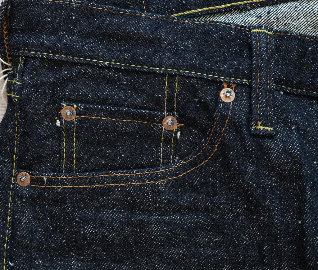 The Strike Gold “Keep Earth” 17oz Natural Indigo Selvedge Jeans – Classic Straight, One-Wash