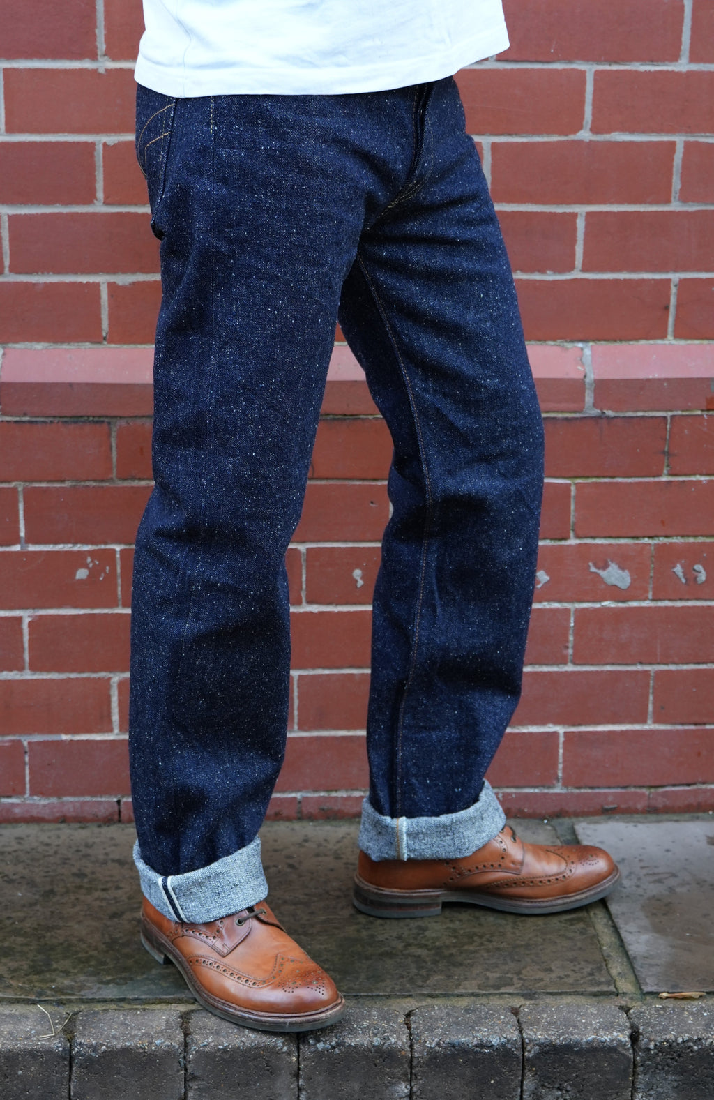 The Strike Gold “Keep Earth” 17oz Natural Indigo Selvedge Jeans – Classic Straight, One-Wash