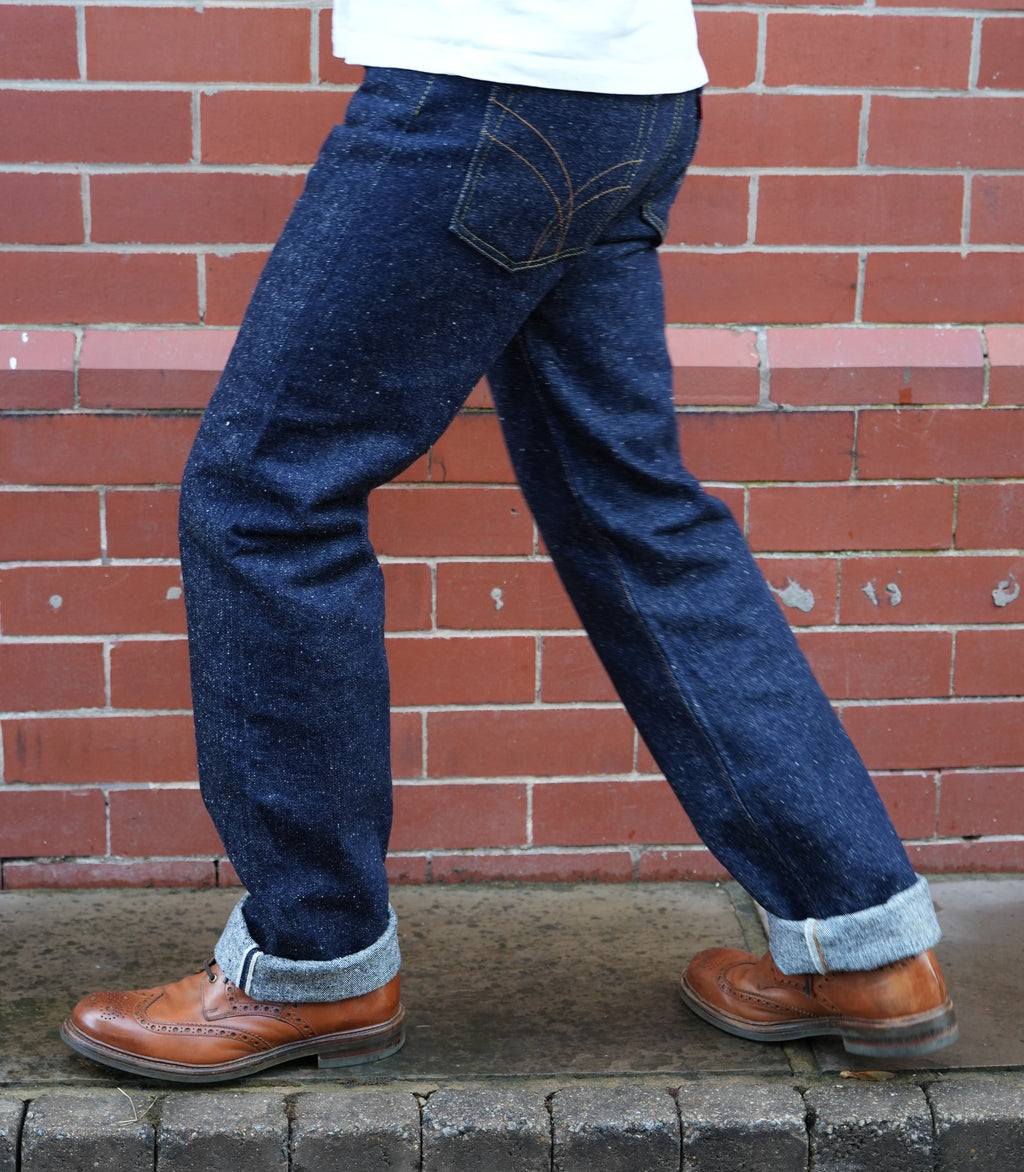 The Strike Gold “Keep Earth” 17oz Natural Indigo Selvedge Jeans – Classic Straight, One-Wash